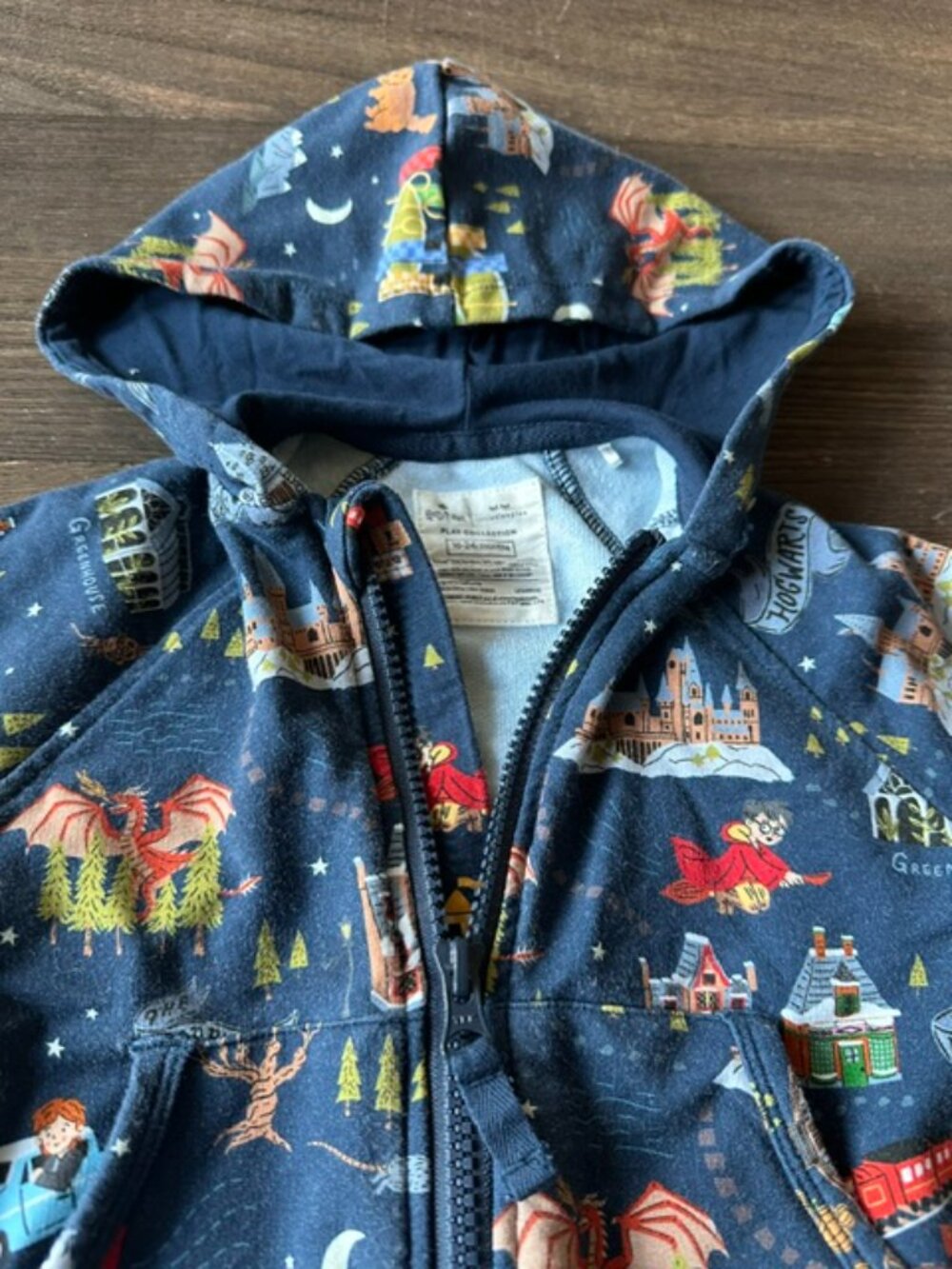 Little Sleepies Harry Potter Zip Front Hoodie Jacket - Picture 2 of 8